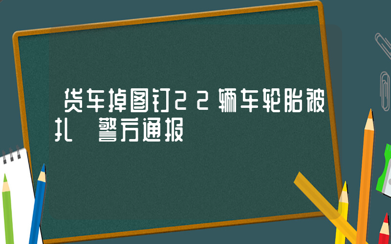 货车掉图钉22辆车轮胎被扎 警方通报插图